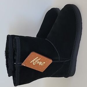 Kemi Bella Classic Short Winter Little Girls Boots Suede Color Black